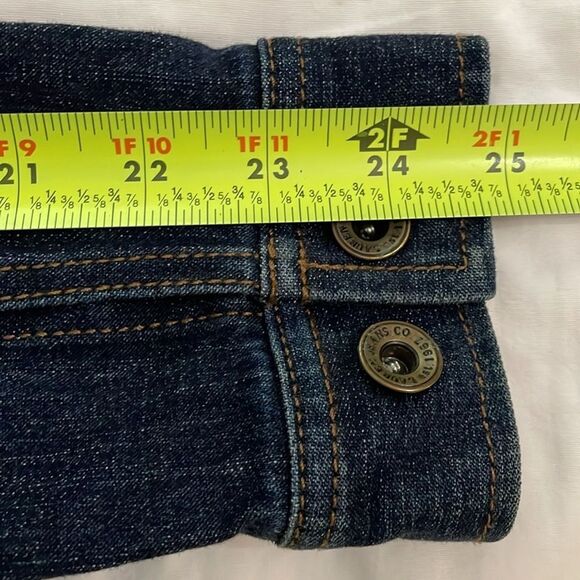 Ralph Lauren Jean Co. Blue Denim Jean Jacket Womens Size Large Dark Wash - Picture 7 of 8